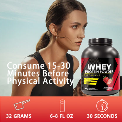 Poudre de protéine de lactosérum or saveur fraise marque privée OEM poudre de protéine naturelle végétalienne originale